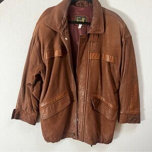 Vintage Jez Montreal Brown Leather Jacket Sz 40